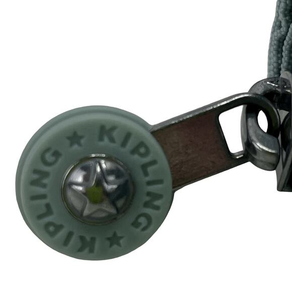 Kipling Wallet Pouch Light Blue Nylon Zip Organizer 5"x3.5" Logo Emblem Star - Picture 7 of 11